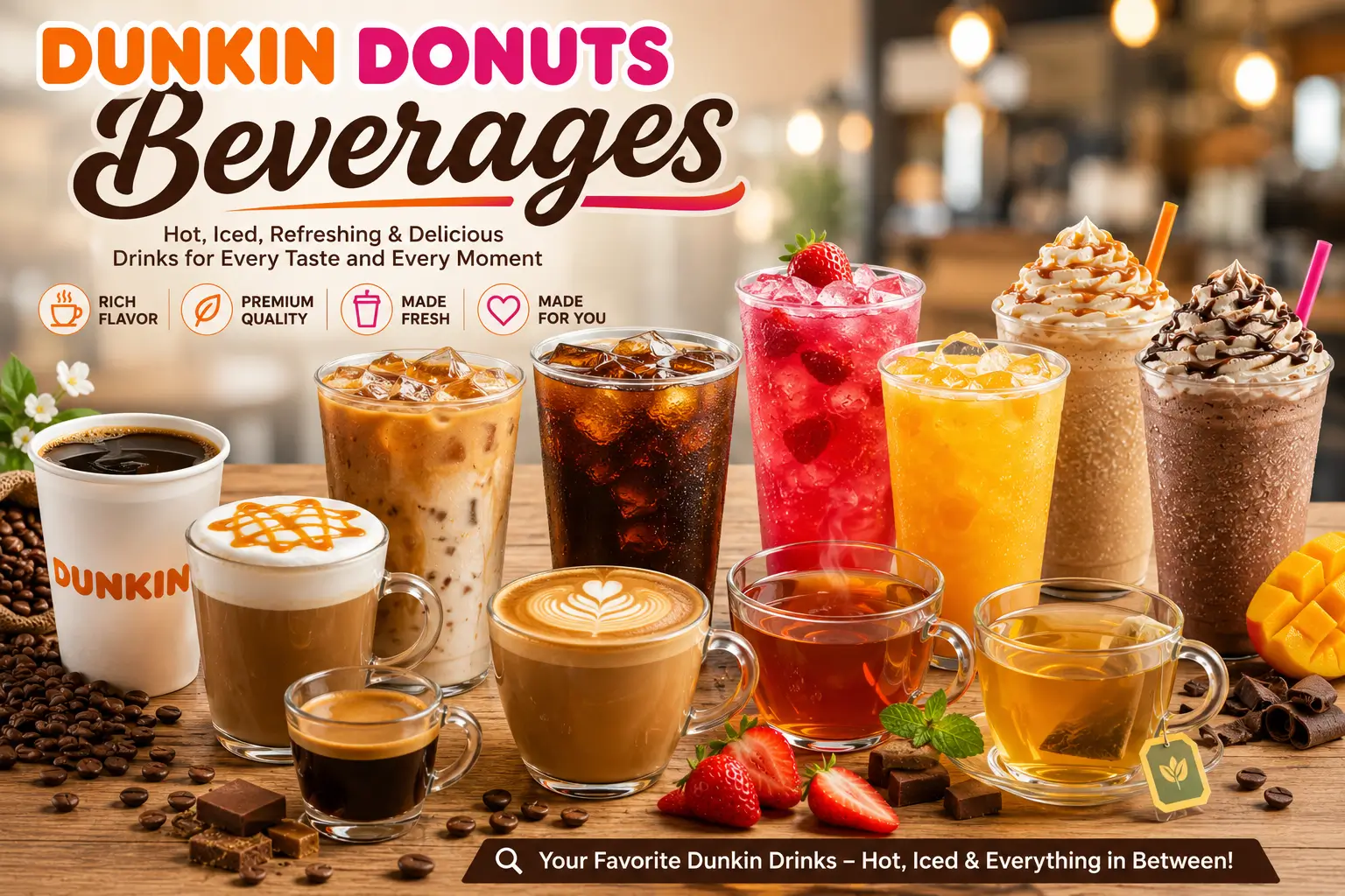 Dunkin Donuts Beverages Complete Menu Guide for 2026